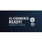 AI-Commerce Ready! Powered by TONEART – Visual mit KI-Icon und modernem blauen Hintergrund.